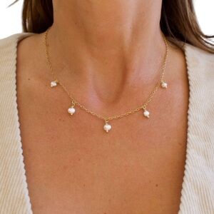 NWT MAYAMAR 24K Gold Plated Cultured Pearl Drop Dangle Statement Necklace